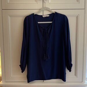 NWOT Calme by Johnny Was Navy Tunic (XS)